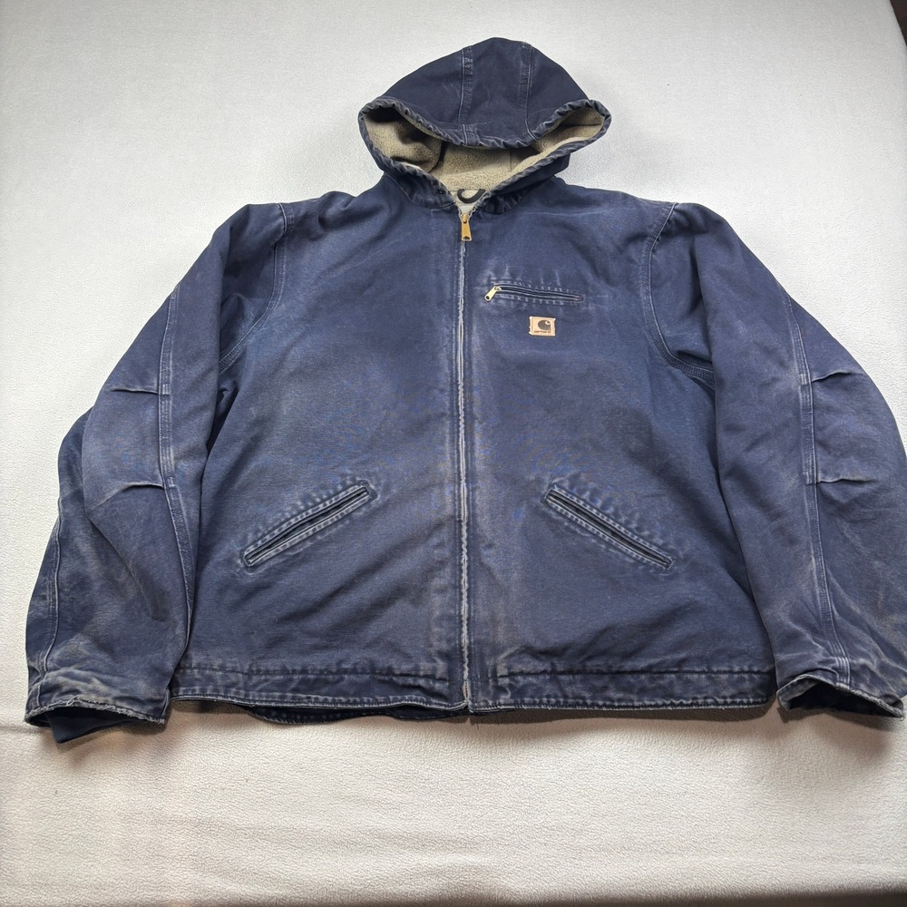 Carhartt J141 MDT Midnight Blue Sherpa Lined Sandstone Sierra Jacket Mens 2XL